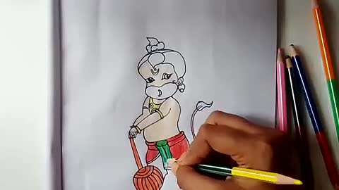 how to draw baal hanumanlearn to draw bal hanuman