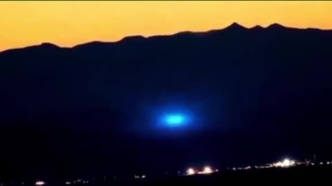 Blue lights shining inside Area 51.