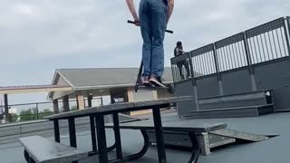 Amazing Scooter Trick Over Picnic Table!