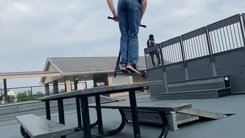 Amazing Scooter Trick Over Picnic Table!