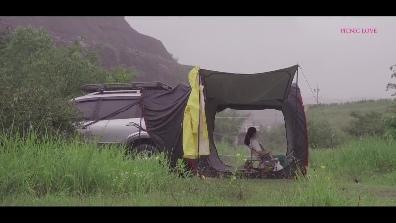 It's another rainy day when the self driving bed car is camping outdoors. At the end of the film, th