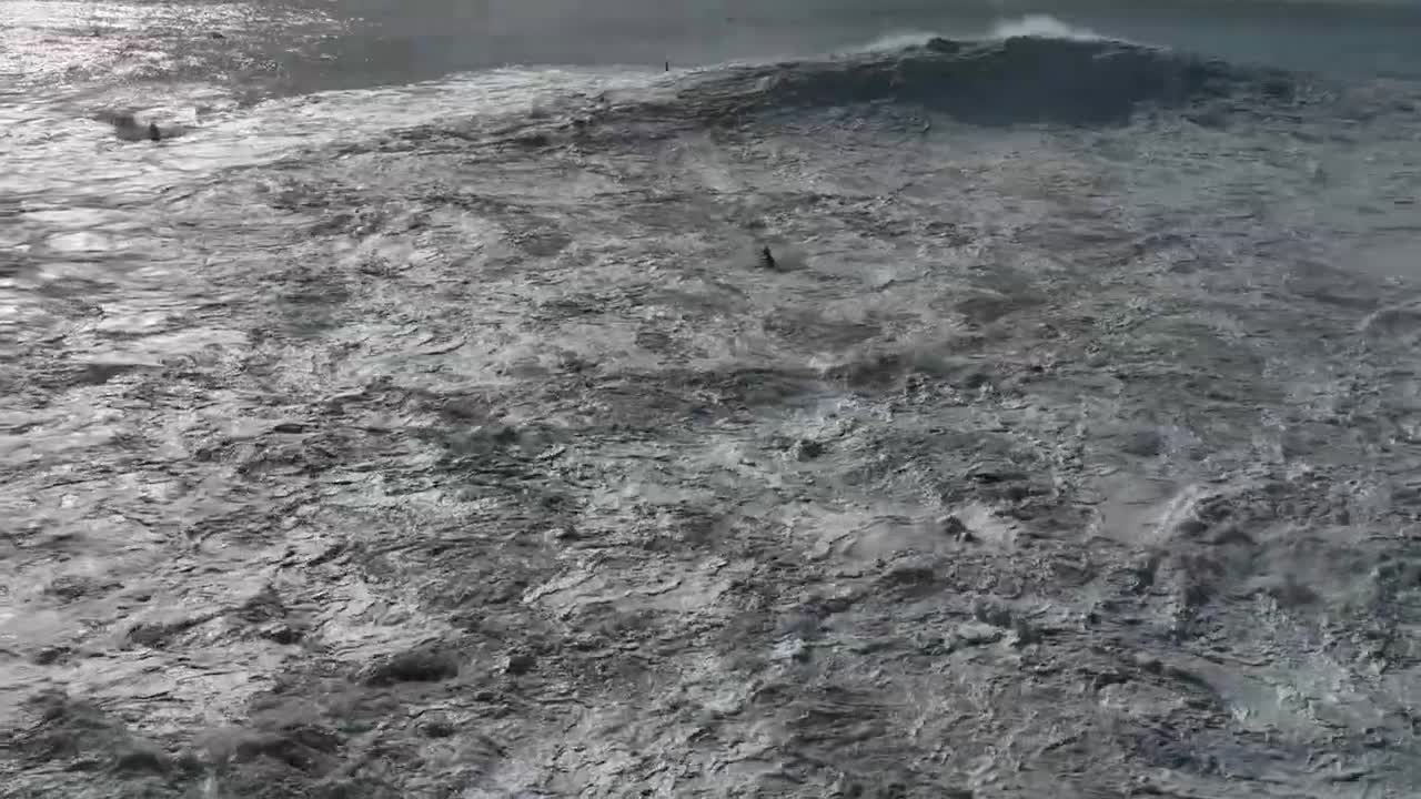 Insane Nazaré Wipeout from a drone - RAW Footage