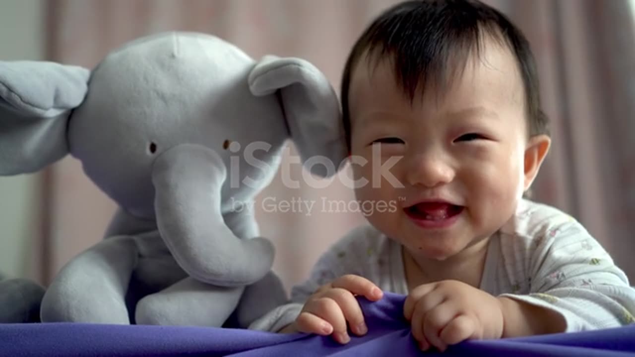 Cute adorable baby smile at camera stock video