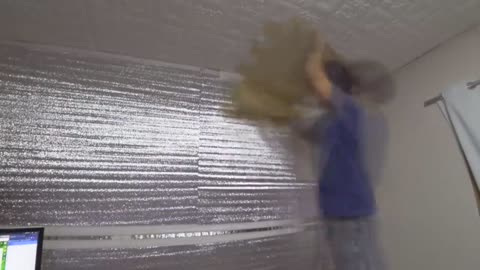 DYI Insulation with 3D Wallpaper