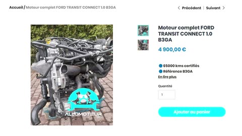 Moteur complet FORD TRANSIT CONNECT 1.0 B3GA