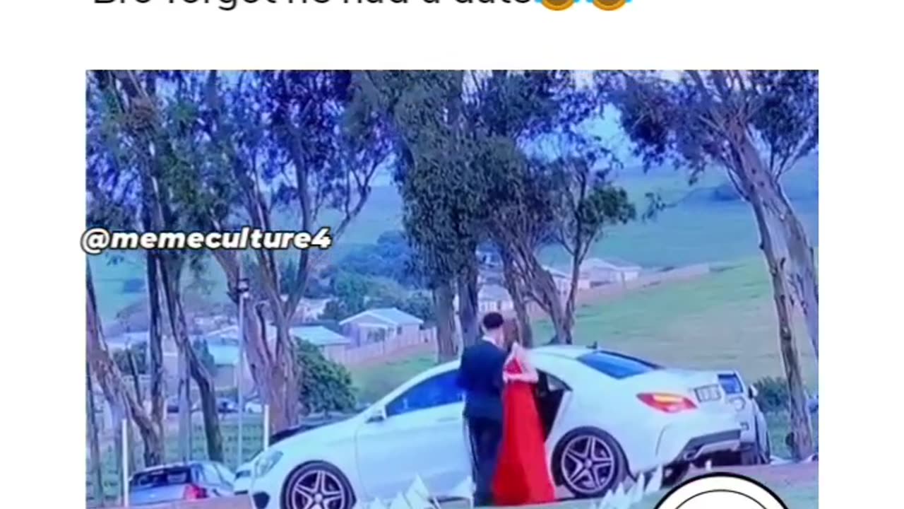 Bro forgot he had a date, and left the car without opening the door to his girlfriend