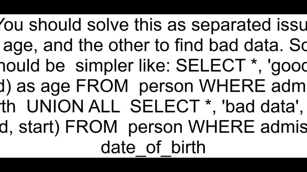 Calculate date of birth SQL DB2 and indicate bad data