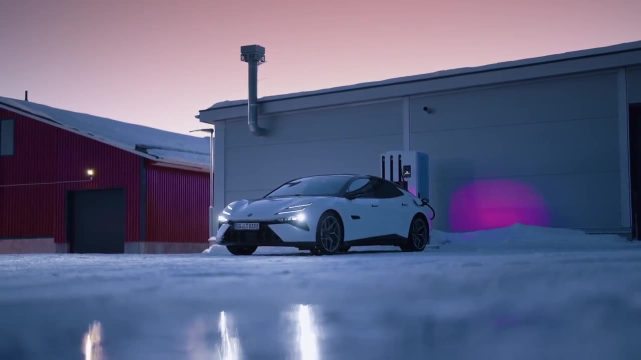 Lotus Emeya in Akoya White Driving Video in Cold Weather