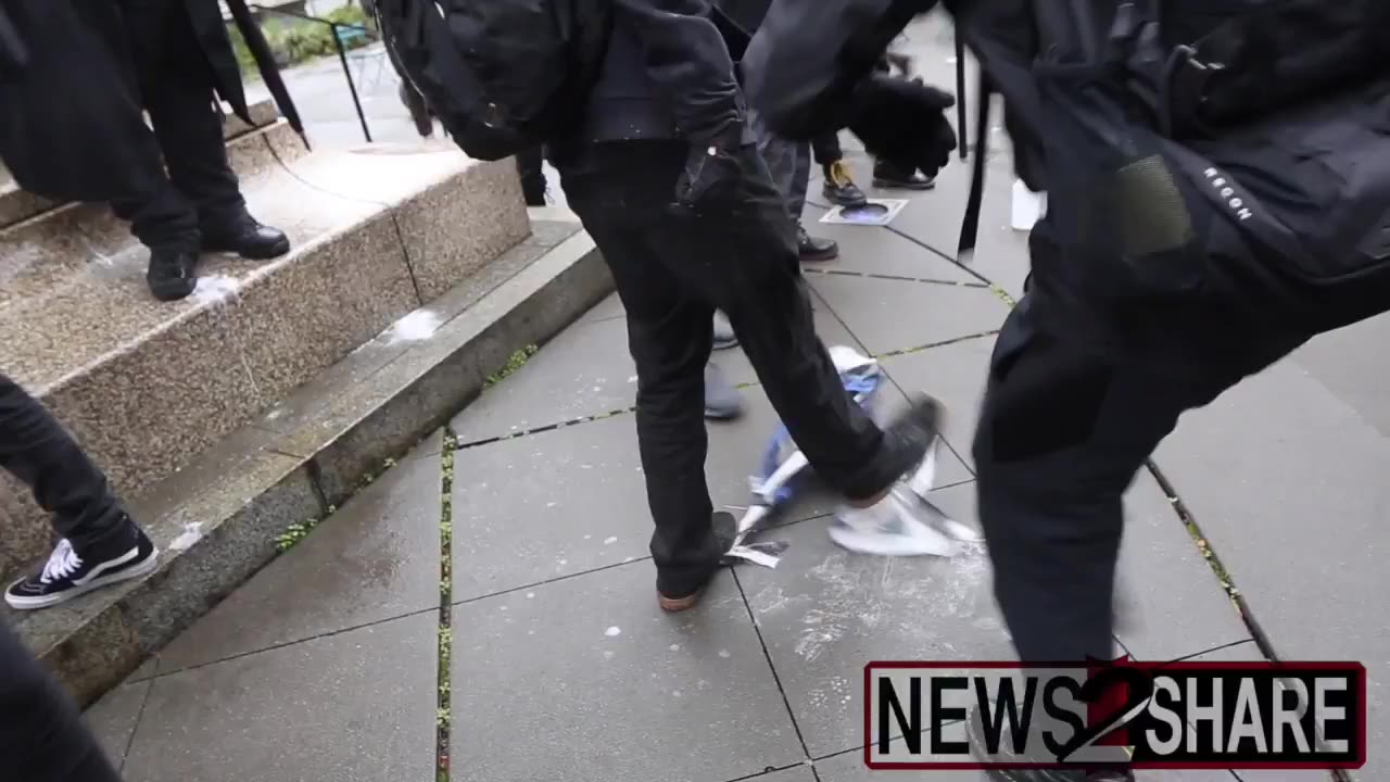 Dec 6 2019 Seattle 1.0 antifa burning flag