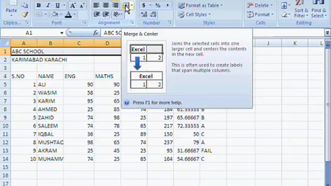 Ms. Excel Learning Tutorial - III (Hindi and URDU)