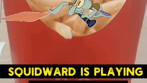 Squidward Is Playing With Tiles On French Fries 🍟