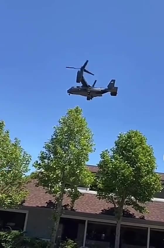 BREAKING NEWS! - Military landing in suburban neighborhood in Larkspur California