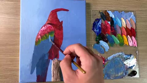 Acrylic Painting Parrot Bird_p21