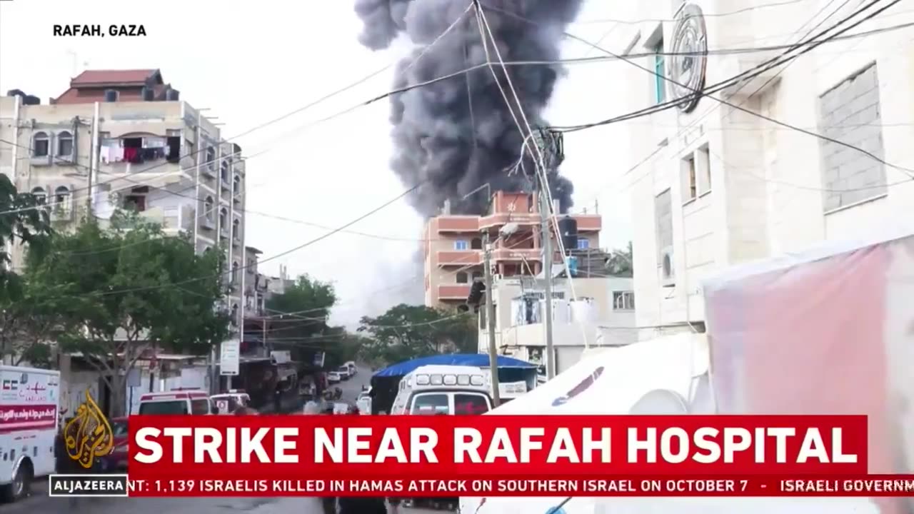 Israel bombs an area right next to Rafah Hospital