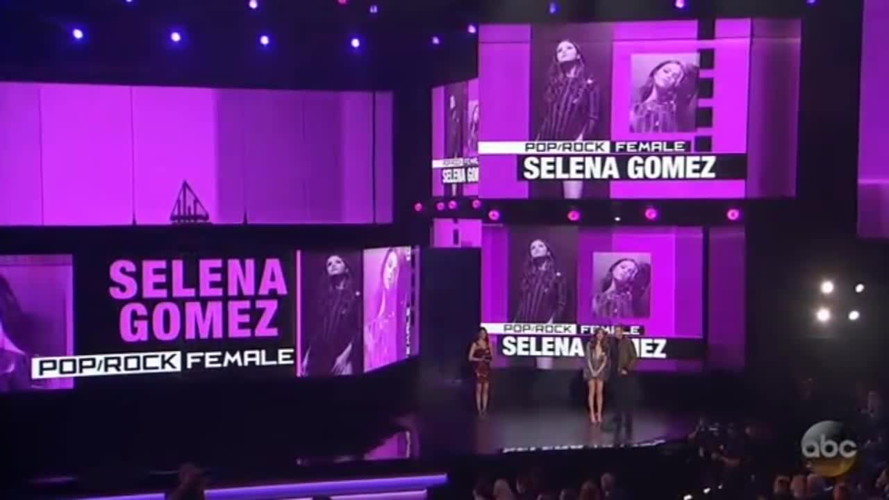 Selena Gomez - Wins Favorite Female Artist - Pop/Rock AMA's 2016