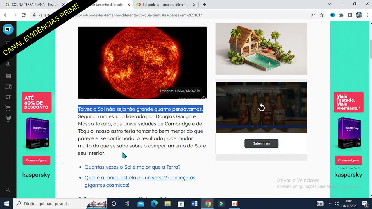 Canal Evidências - LtwSsMYnlzE - CIENTISTAS DIZEM QUE O SOL É MENOR DO QUE ELES PENSAVAM