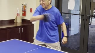 Larry Spitzer Playing Ping Pong