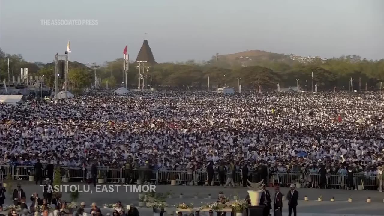 About 600,000, nearly half of East Timor’s population, attend Pope Francis’ Mass