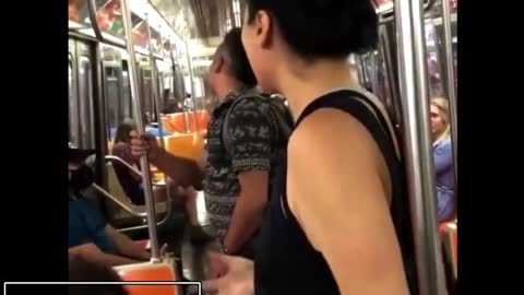 Brave Lady Tearing Down Highly Inappropriate Ads On Subways 🟠⚪🟣The NPC Show