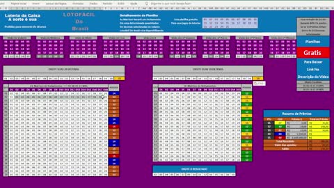 Win prizes with a reduction of 20 dozen of lotofácil, (FREE SPREADSHEETS TO DOWNLOAD)