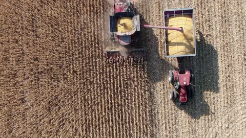 Top view of combine