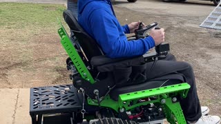 Joshua's first track chair ride!!