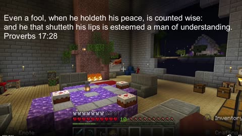 Minecraft Bible Verse of the Day Proverbs 17:28 KJV