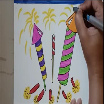 How To Draw Diwali Crackers | Easy Diwali Cracker Drawing | Easy Diwali Drawing For Kids