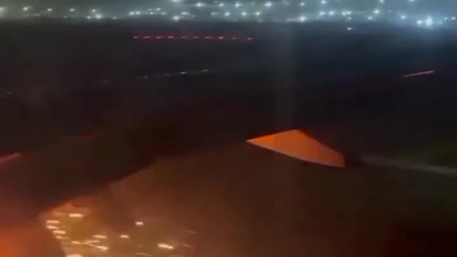 there was a fire on the wing of the plane