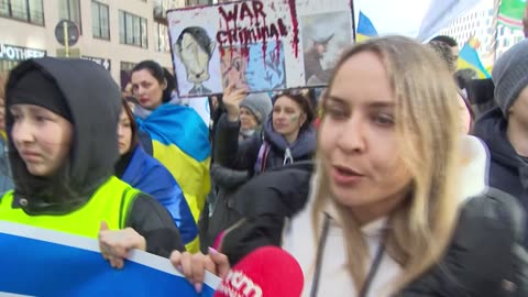 Brussels protestors march in support of Ukraine