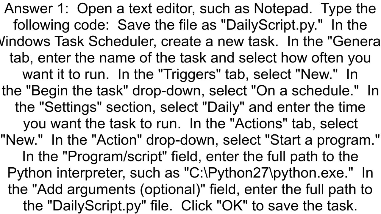 How to schedule a script to run every day for Python