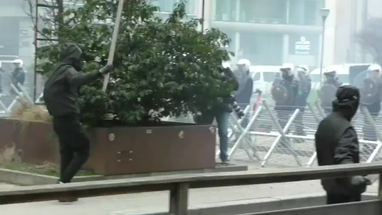 Antifa violence at Brussels Protest