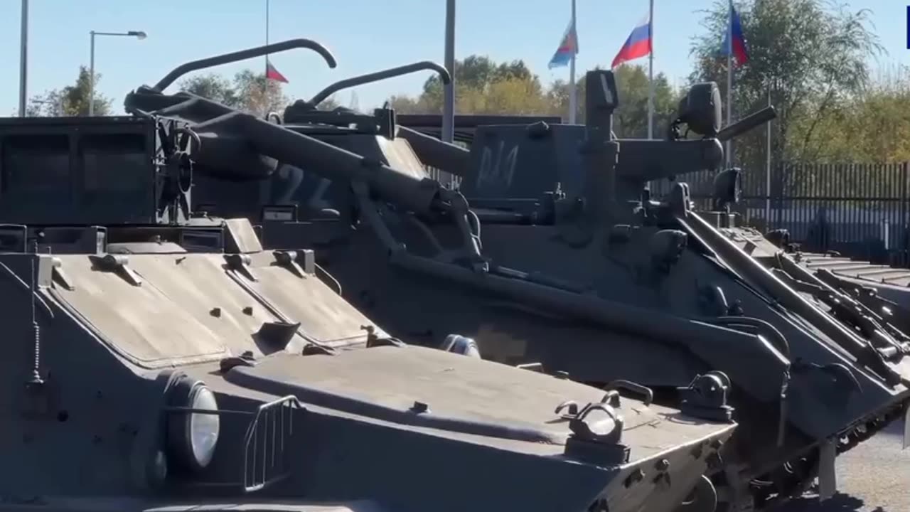 An exhibition of captured Western and Ukrainian equipment is taking place in the square in Lugansk