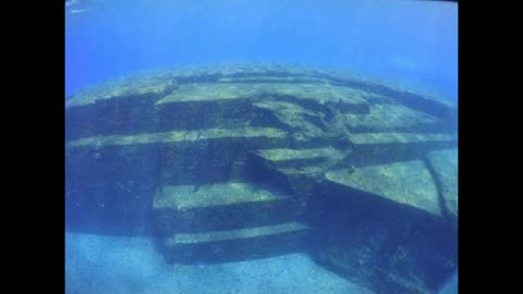 Melted underwater building in Yonaguni Island, Japan