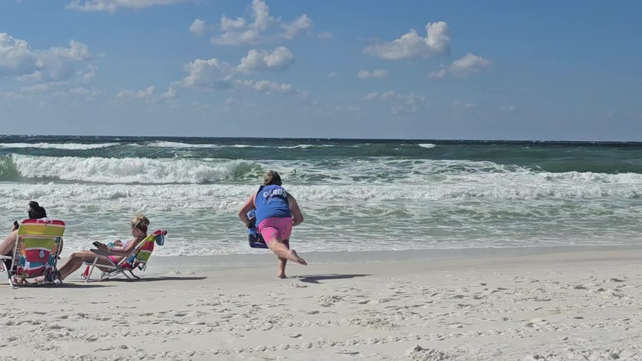 Boogie Boarder Faceplants on the Way to the Water