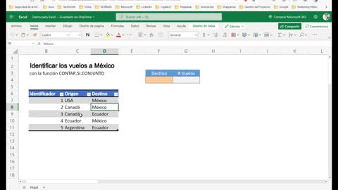 Diseño de tabla en Excel