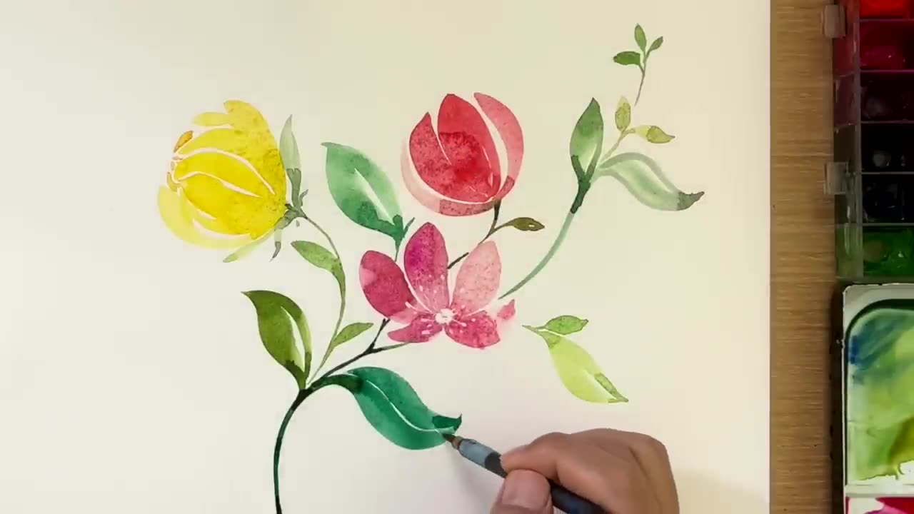 Watercolor flower painting