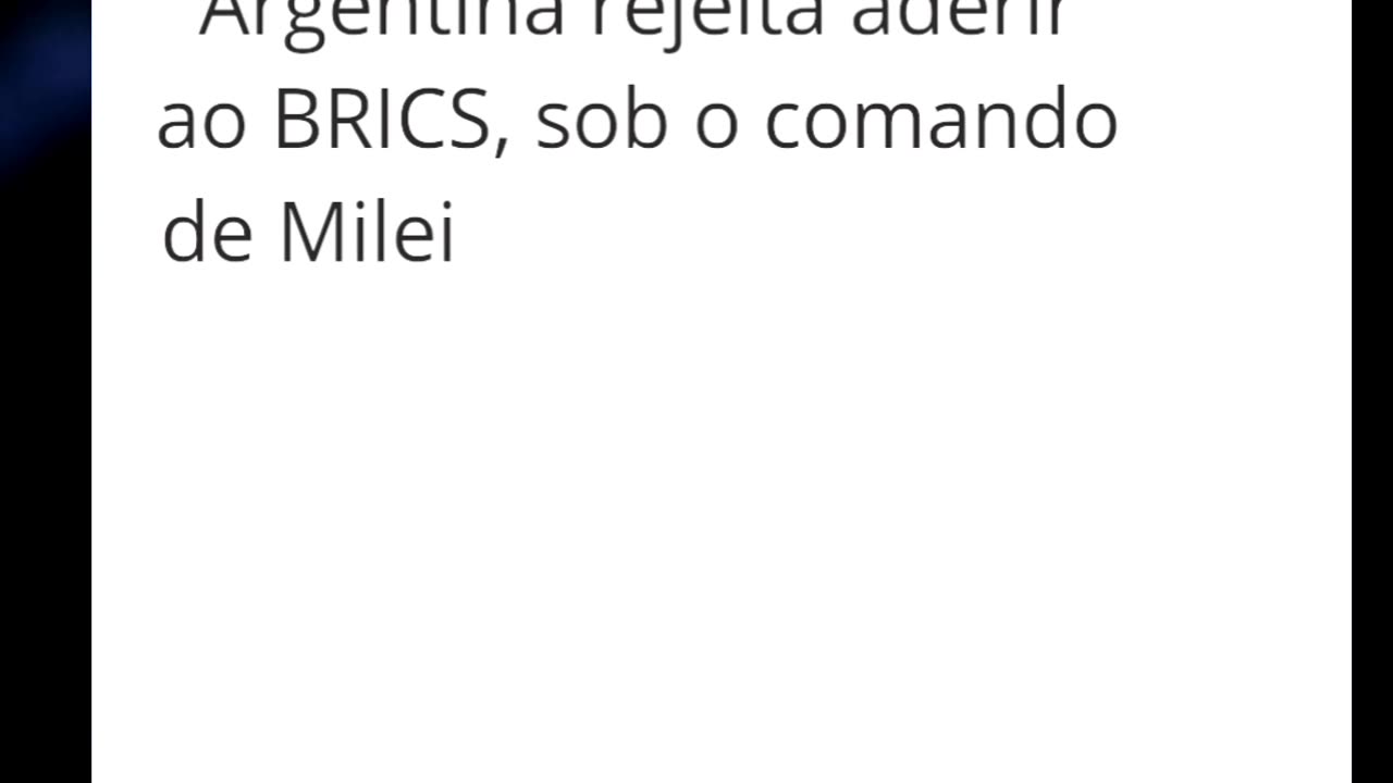 Argentina rejeitará BRICS