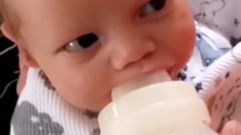 Adorable baby threatens mum with looks