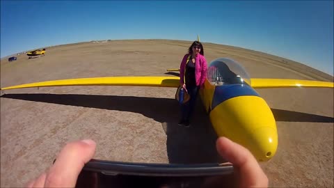 Bo Flying in a glider for the first time.