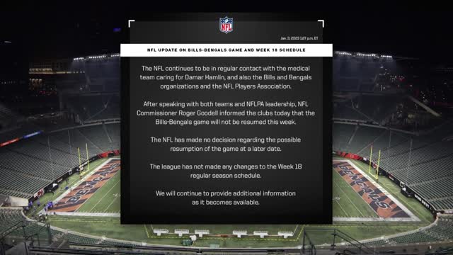 What are the options for rescheduling the Bills-Bengals game