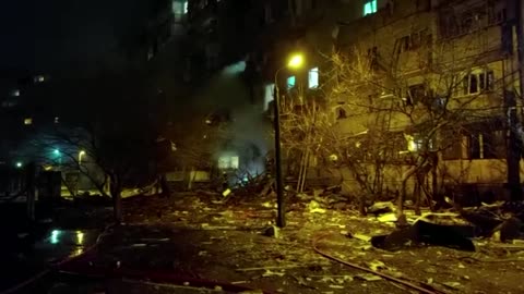 Kyiv ablaze, Ukraine says enemy aircraft downed