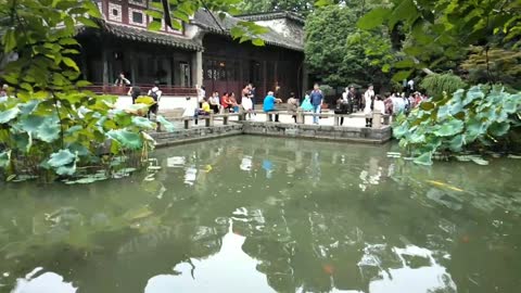 China. Suzhou garden landscape, picturesque view