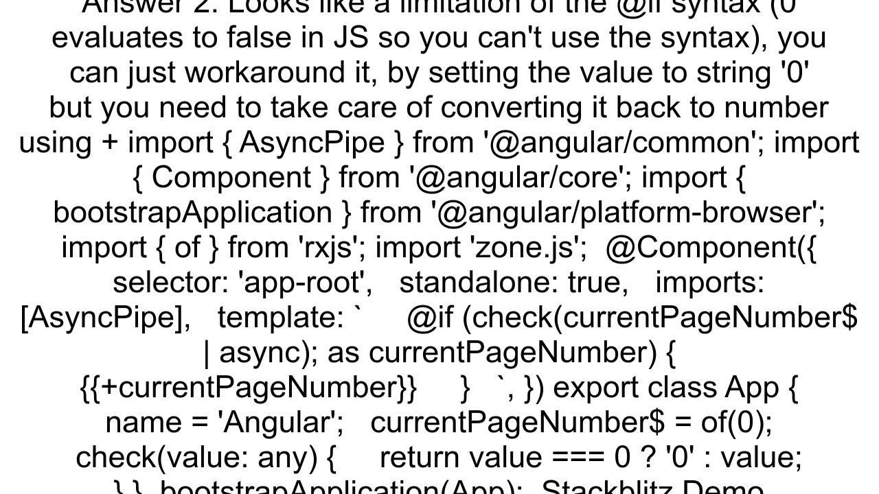 Angular How to work with value 0 in if template flow syntax