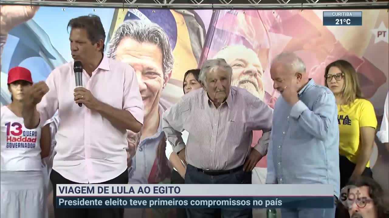 Lula se encontra com representantes no Egito | SBT Brasil (15/11/22)