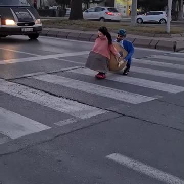 Just crossing the street