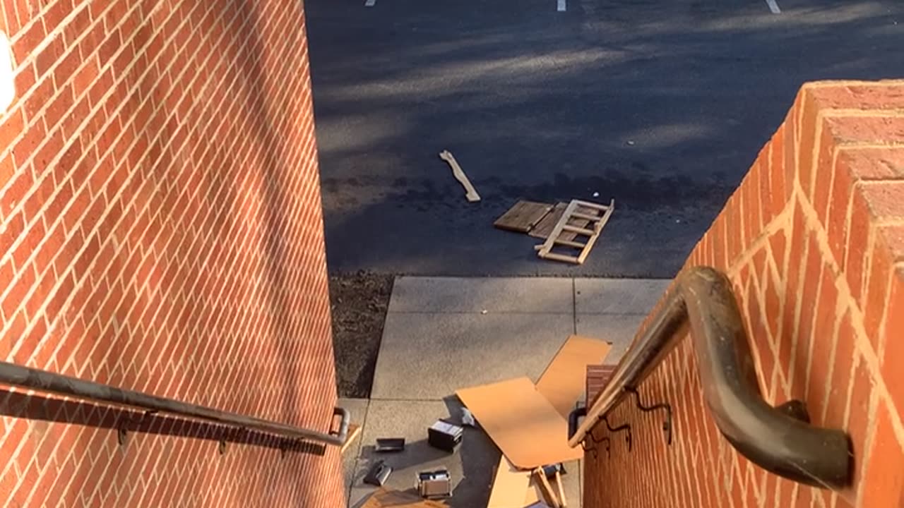 Rolling Old Furniture Down The Stairs