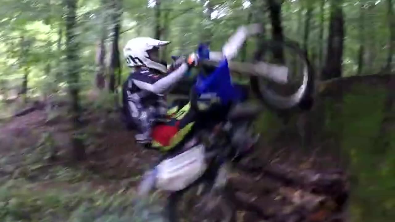 Guy on dirt bike knows how to fail with style