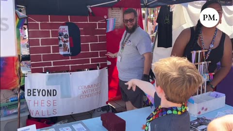 Kids Throw Faux Bricks at Republicans at Pride Event