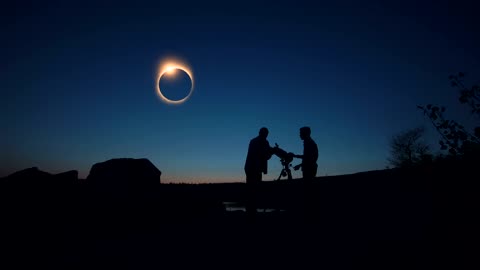 Observing an eclipse with a telescope at night